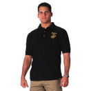 Rothco Black Military Embroidered Golf Shirt - Marines
