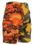 Rothco Two-Tone Camo BDU Short - Stinger Yellow / Savage Orange Camo Large