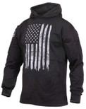 Rothco Distressed US Flag Concealed Carry Hooded Sweatshirt - Black