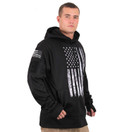 Rothco Distressed US Flag Concealed Carry Hooded Sweatshirt - Black