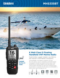 Uniden MHS335BT 6W Class D Floating Handheld VHF Marine Radio w/ Bluetooth, Text Message Directly To Other Vhf Text Message Capable Radios, IPX8 Submersible Design - Waterproof