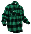 Rothco Extra Heavyweight Buffalo Plaid Flannel Shirt - Green Plaid, 4XL