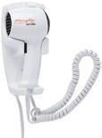 Andis 30135 1600-Watt Quiet Wall Mounted HangUp Hair Dryer, White