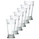 La Rochere, Set of 6, Tall Drinking Glasses (6.3" Tall - High Ball), 15.6 Oz Each, Napoleonic Bee Pattern