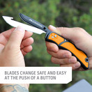 Outdoor Edge 3.5" RazorLite EDC - Replaceable Blade Folding Knife with Pocket Clip and One Hand Opening for Everyday Carry (Orange, 6 Blades)