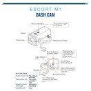 Escort M1 Dash Camera - 1080p Full HD Video Dash Cam, Loop Recording, G-Sensor, 16GB Micro SD Card Included, iPhone and Android Compatible