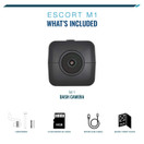 Escort M1 Dash Camera - 1080p Full HD Video Dash Cam, Loop Recording, G-Sensor - 16GB Micro SD Card Included, iPhone & Android Compatible