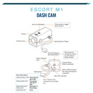 Escort M1 Dash Camera - 1080p Full HD Video Dash Cam, Loop Recording, G-Sensor - 16GB Micro SD Card Included, iPhone & Android Compatible
