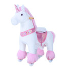 PonyCycle Official Classic U Series Ride on Horse Toy Plush Walking Animal Pink Unicorn Medium Size for Age 4-8 U402