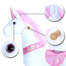 PonyCycle Official Classic U Series Ride on Horse Toy Plush Walking Animal Pink Unicorn Medium Size for Age 4-8 U402