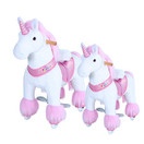 PonyCycle Official Classic U Series Ride on Horse Toy Plush Walking Animal Pink Unicorn Medium Size for Age 4-8 U402