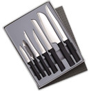 Rada Cutlery Knife 7 Kitchen Knives Starter Gift Set Stainless Steel Resin Made in USA, 11 3/8", Black Handle