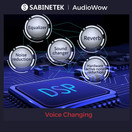 SabineTek Official AudioWow, Bluetooth Lavalier Microphone Sound Mixer, Video Vlog Recording DSP Mixing Console For Tiktok Content Creators, Music Creations - Wireless Audio Studio In A Matchbox Size