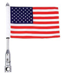 Diamond Plate BKFLAGPL Motorcycle Flagpole Mount and American Flag USA, 13" Silver