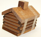 Small LOG Cabin Incense Burner 2.5"x3.5" Comes with 10 Balsam Fir Logs Paine's