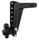 Bulletproof Hitches 2.0" Adjustable Heavy Duty (22,000lb Rating) 10" Drop/Rise Trailer Hitch with 2" and 2 5/16" Dual Ball (Black Textured Powder Coat, Solid Steel)