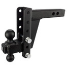 Bulletproof Hitches 2.0" Adjustable Heavy Duty (22,000lb Rating) 6" Drop/Rise Trailer Hitch with 2" and 2 5/16" Dual Ball (Black Textured Powder Coat, Solid Steel)