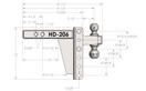 Bulletproof Hitches 2.0" Adjustable Heavy Duty (22,000lb Rating) 6" Drop/Rise Trailer Hitch with 2" and 2 5/16" Dual Ball (Black Textured Powder Coat, Solid Steel)