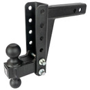 BulletProof Hitches 2.0" Adjustable Medium Duty (14,000lb Rating) 6" Drop/Rise Trailer Hitch with 2" and 2 5/16" Dual Ball (Black Textured Powder Coat)