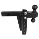 BulletProof Hitches 2.0" Adjustable Medium Duty (14,000lb Rating) 6" Drop/Rise Trailer Hitch w/ 2" and 2 5/16" Dual Ball (Black Textured Powder Coat)