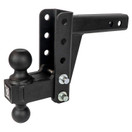 BulletProof Hitches 2.0" Adjustable Medium Duty (14,000lb Rating) 4" Drop/Rise Trailer Hitch with 2" & 2 5/16" Dual Ball (Black Textured Powder Coat)