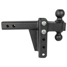 BulletProof Hitches 2.0" Adjustable Medium Duty (14,000lb Rating) 4" Drop/Rise Trailer Hitch with 2" & 2 5/16" Dual Ball (Black Textured Powder Coat)