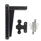 BulletProof Hitches 2.0" Adjustable Heavy Duty (22,000lb Rating) 16" Drop/Rise Trailer Hitch with 2" and 2 5/16" Dual Ball (Black Textured Powder Coat, Solid Steel)