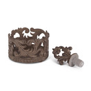 GG Collection Acanthus Wine Bottle Holder and Stopper, Taupe