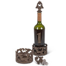 GG Collection Acanthus Wine Bottle Holder and Stopper, Taupe