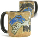 One (1) MARA STONEWARE COLLECTION - 16 oz. Coffee Or Tea Cup Collectible Dinner Mug - Kitten Kitty Cat Design