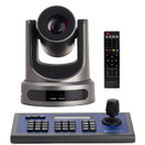 PTZOptics 30X SDI Gen 2 Live Streaming Broadcast Camera - Grey+ HuddleCamHD HC-Joy-G3 3rd Generation Serial PTZ Joystick