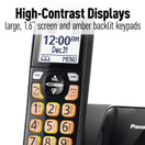 Panasonic Expandable Cordless Phone System with Call Block and High Contrast Displays and Keypads - 1 Cordless Handset - KX-TGD510B (Black)