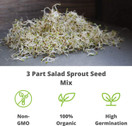 Handy Pantry 3 Part Salad Sprout Seed Mix - 1 Lbs Brand: Certified Organic Sprouting Seeds: Radish, Broccoli & Alfalfa: Cooking, Food Storage or Delicious Salad Sprouts