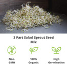 Handy Pantry 3 Part Salad Sprout Seed Mix - 1Lbs Brand: Certified Organic Sprouting Seeds: Radish, Broccoli & Alfalfa: Cooking, Food Storage or Delicious Salad Sprouts