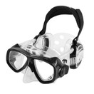 IST ProEar Dive Mask with Ear Covers, Scuba Diving Pressure Equalization Gear, Tempered Glass Twin Lens | Black