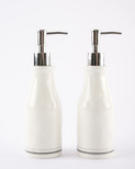 Mud Pie Bistro Boxed Soap Pump Set - White