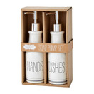 Mud Pie Bistro Boxed Soap Pump Set - White