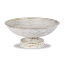 Mud Pie Beaded Wood Pedestal Bowl