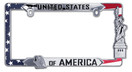 USA All Metal License Plate Frame