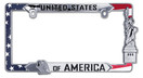 USA All Metal License Plate Frame - Metal