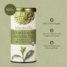 The Republic of Tea 100% Organic Double Green Matcha Tea Bags (40051) - Green Tea and Organic Stone-Ground Japanese Tencha Leaves - Matcha Tea Powder w/ Green Tea - 50 Natural Unbleached Tea Bags