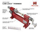 Hornady Cam-Lock Trimmer 050140 - Reloading Case Trimmer Accurately Restore Fired Cases Up to 50 Calibers - Unique Brass Trimmer with Micro Adjust Cutter, 7 Pilot Sizes, & Large Diameter Cutting Head