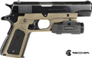 Recover Tactical, CC3P Grip & Rail System for The 1911 with Tan Frames with Black and Tan Interchangeable Panels