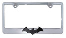 Batman 3D Black Bat Chrome License Plate Frame - Metal