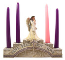 Angel with Baby Jesus Advent Candleholder - 10 1/4 Inch