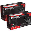 GLOVEWORKS GPNB44100BX2 Industrial Black Nitrile Gloves, 5 Mil, Size Medium, Latex Free, Powder Free, Textured, Disposable, Food Safe, Box of 100 (2-Pack)