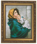 Gerffert Collection Madonna of The Streets Framed Portrait Print 13-Inch Ornate Gold Finish Frame