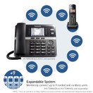 Panasonic Office Phone, Cordless Extension Handset Accessory to Connect Wirelessly to Expandable Base Station - KX-TGWA41B (Black)