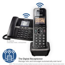 Panasonic Office Phone, Cordless Extension Handset Accessory to Connect Wirelessly to Expandable Base Station - KX-TGWA41B (Black)