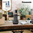 Panasonic Office Phone, Cordless Extension Handset Accessory to Connect Wirelessly to Expandable Base Station - KX-TGWA41B (Black)